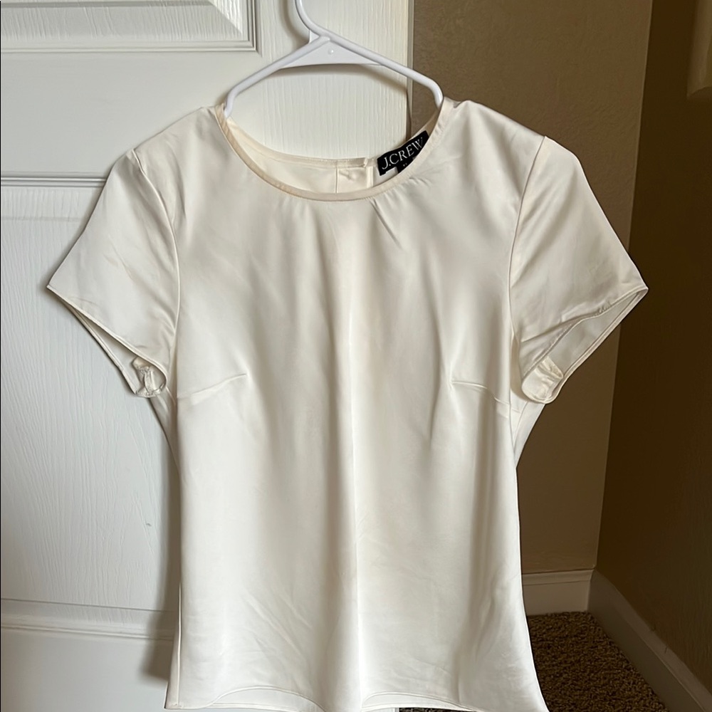J. Crew Women's White Short Sleeve Top